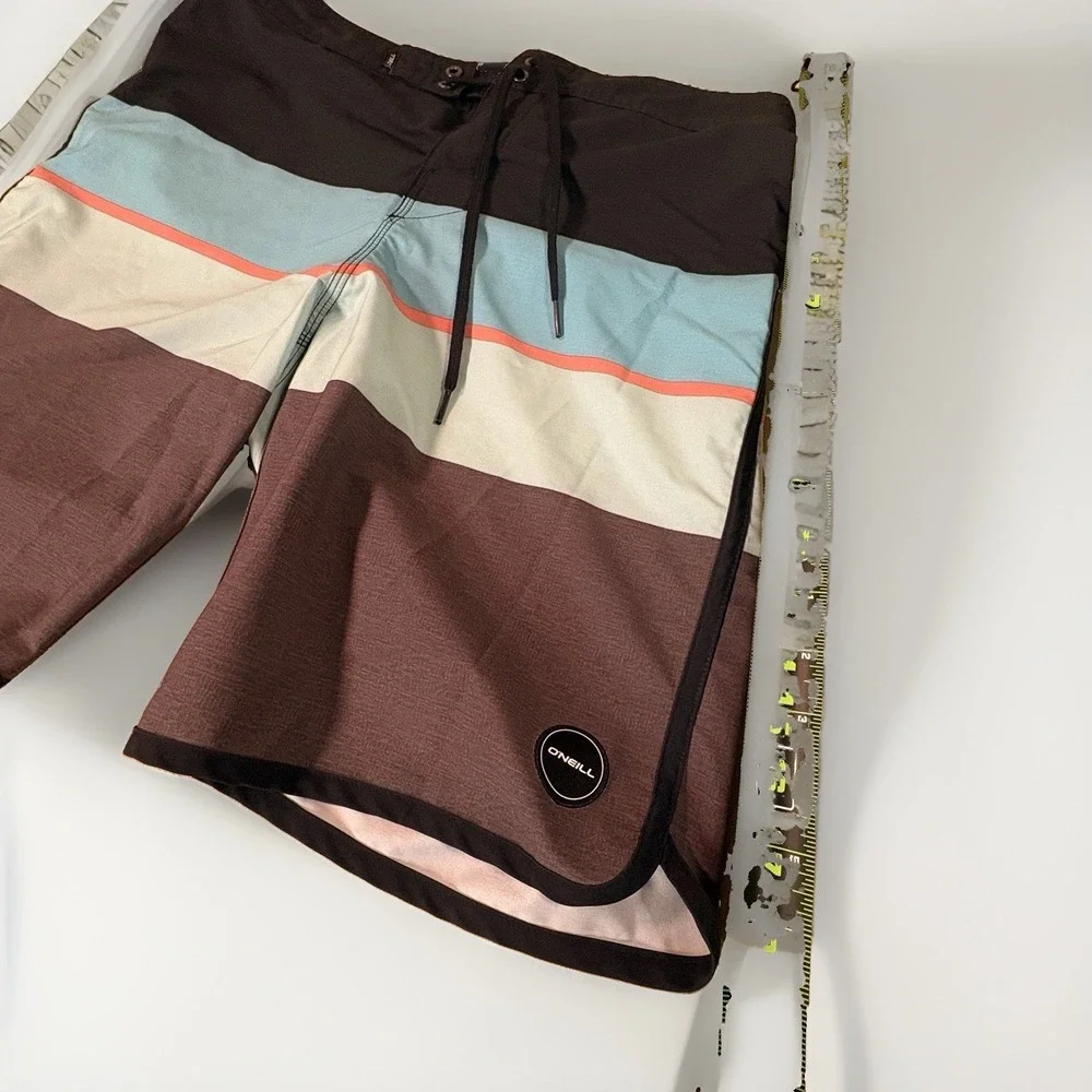 O'NEILL Size 31 Mens Multicolor Stretch Waist Drawstring Swimming Shorts